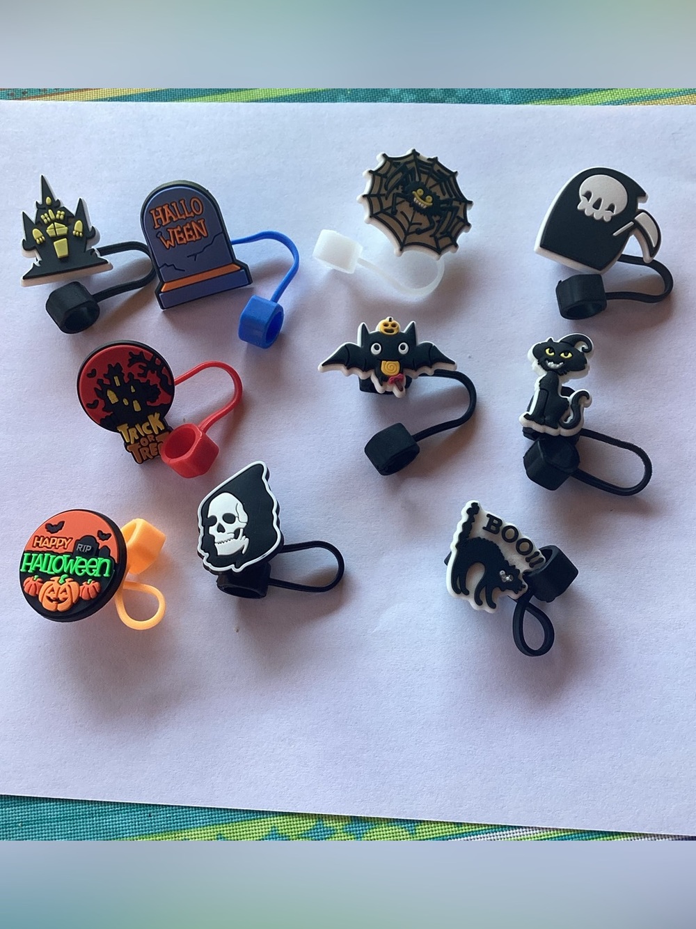 Halloween Straw Toppers - set of 10